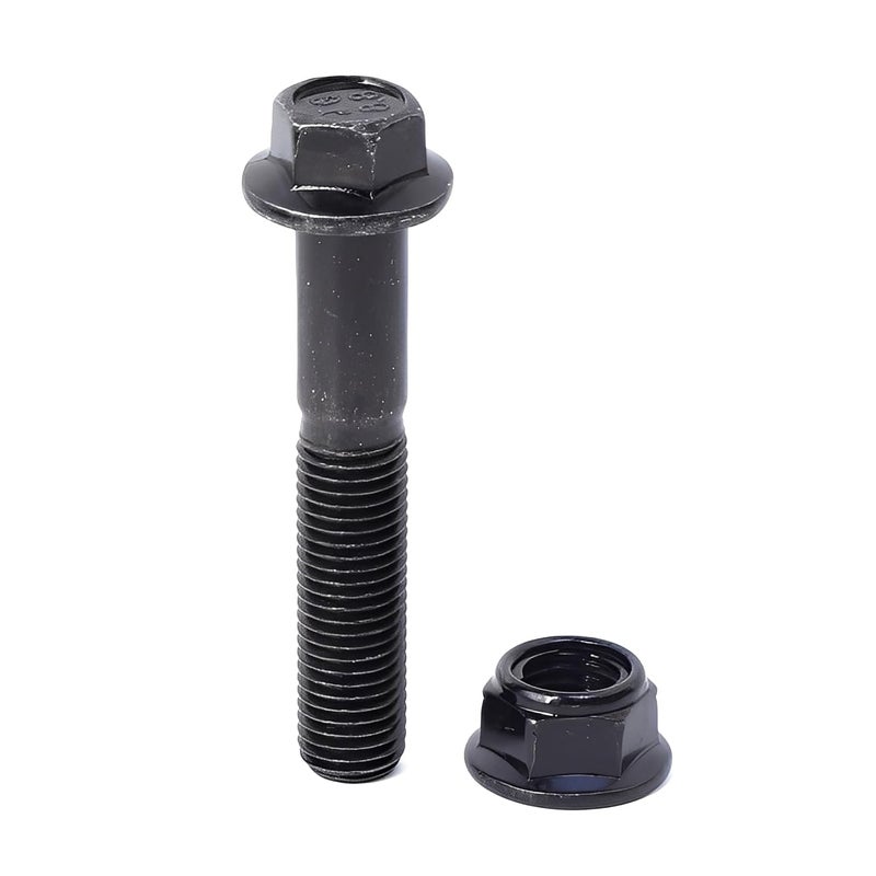 Minho M10-1.25 x 55mm Flange Head Bolts in Carbon Steel Material,Flange Hexagon Screws Come with Flange Nuts,Black Oxide Finish Plated,Partial Thread, 10 Sets - Image 3